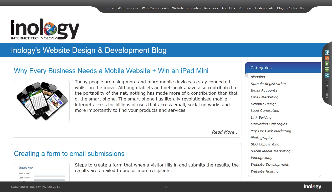 Responsive website design view at 1280 pixels wide.