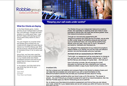 Basic Website for Robbie Group